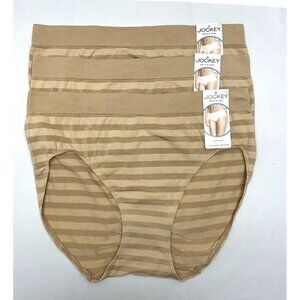 Jockey Womens  Matte & Shine Hipster Panties 8 XL Lot of 3 Nude